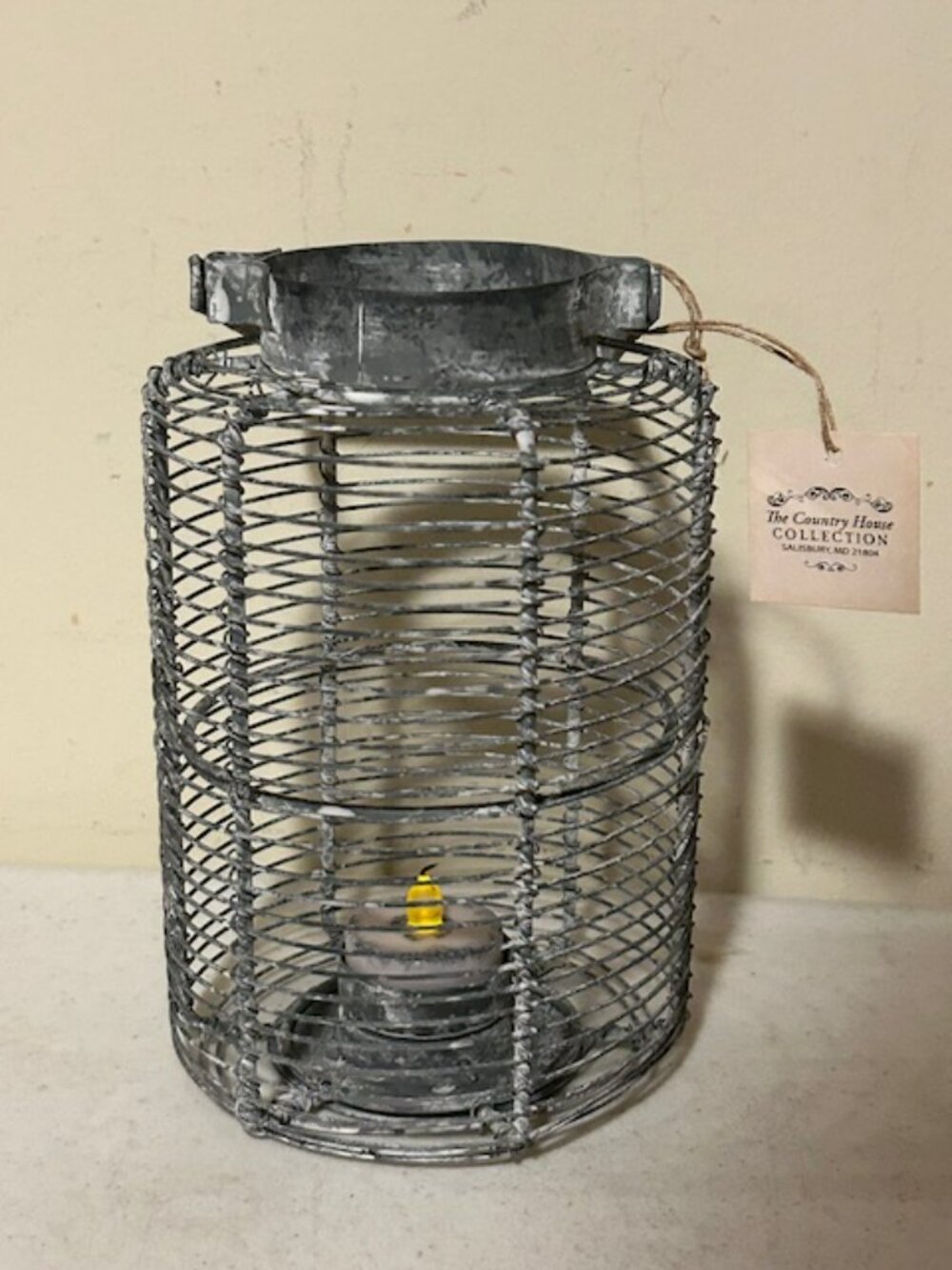 Norfolk rustic Tealight Lantern with battery Tealight